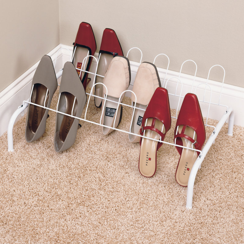White Wire 9-Pair Shoe Rack