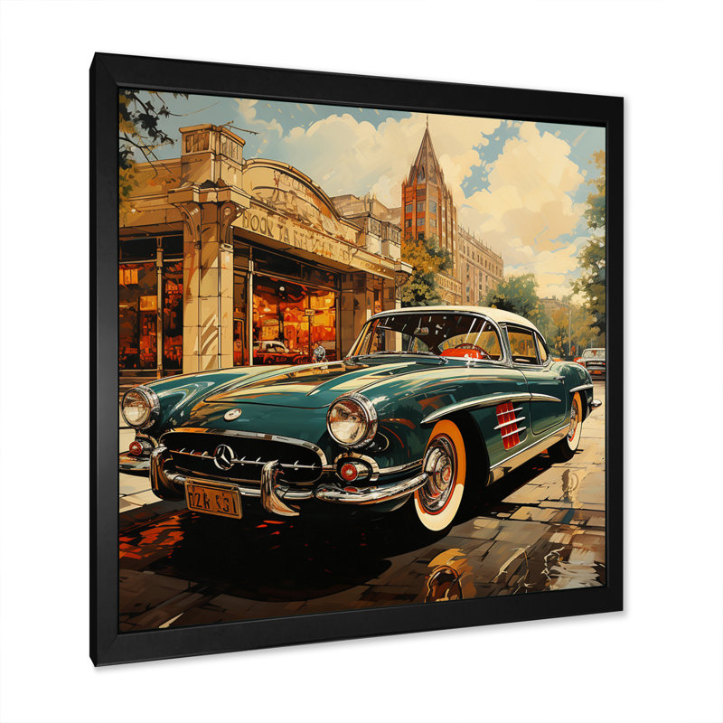 Mid Century Retro Reverie - Imprimé, Cadre photo noir, H 16 po x l 16 po x P 1 po