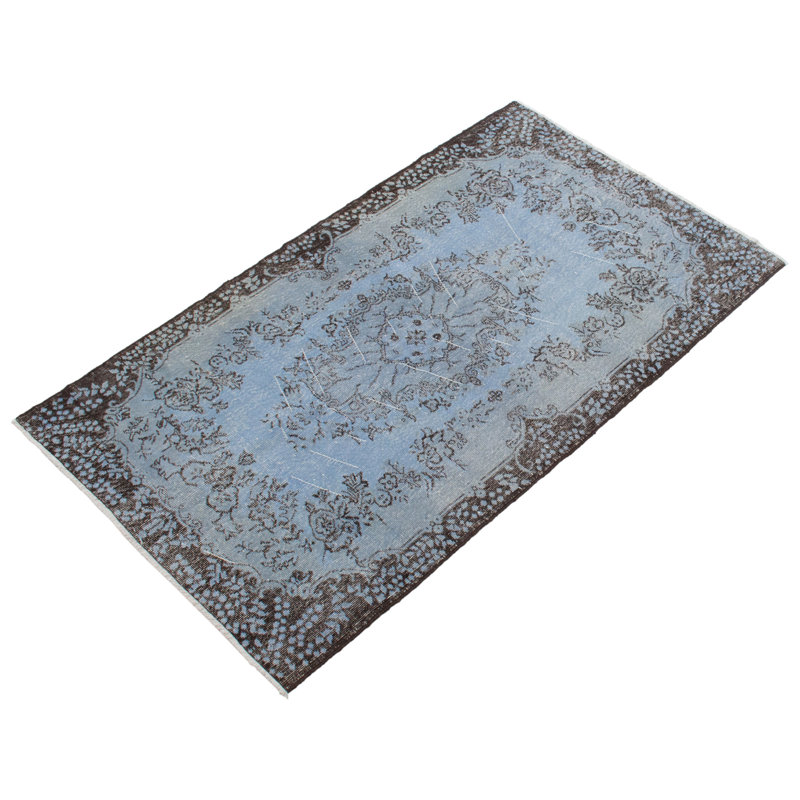 Tapis transitionnel de couleur bleu clair 4 pi 1 po x 6 pi 11 po