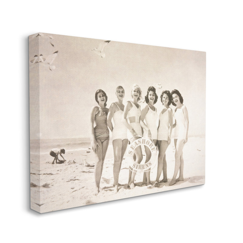Au-475-Canvas Seashore Sirens, rétro sur toile par Graffi *, photographie de Tee Studios, H 16 po x l 20 po x P 1,5 po