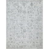 Rectangle Oriental Hand Loomed Wool/Bamboo Slat/Seagrass Area Rug in Ivory/Silver