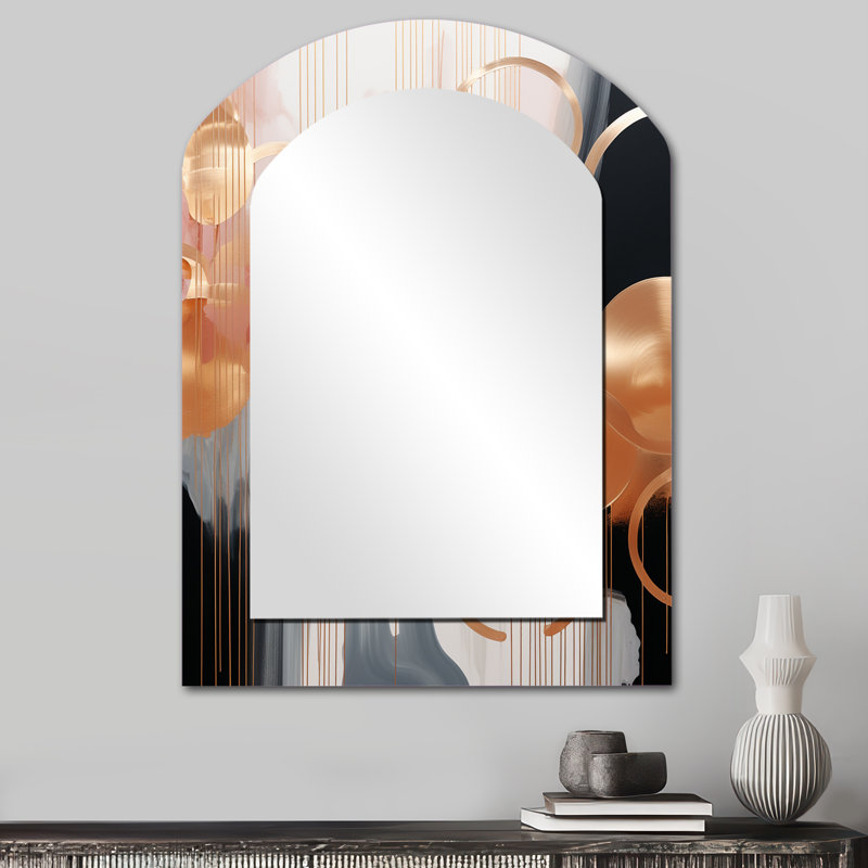 Miroir mural moderne doré et doré Harmony II, 34 po x 25 po