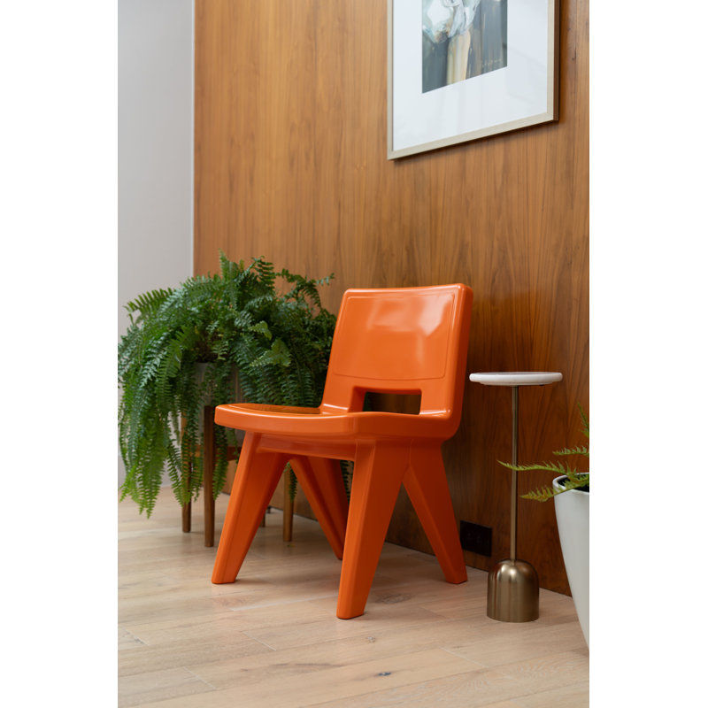 Fresco Outdoor Dining Side Chair, Vintage Orange