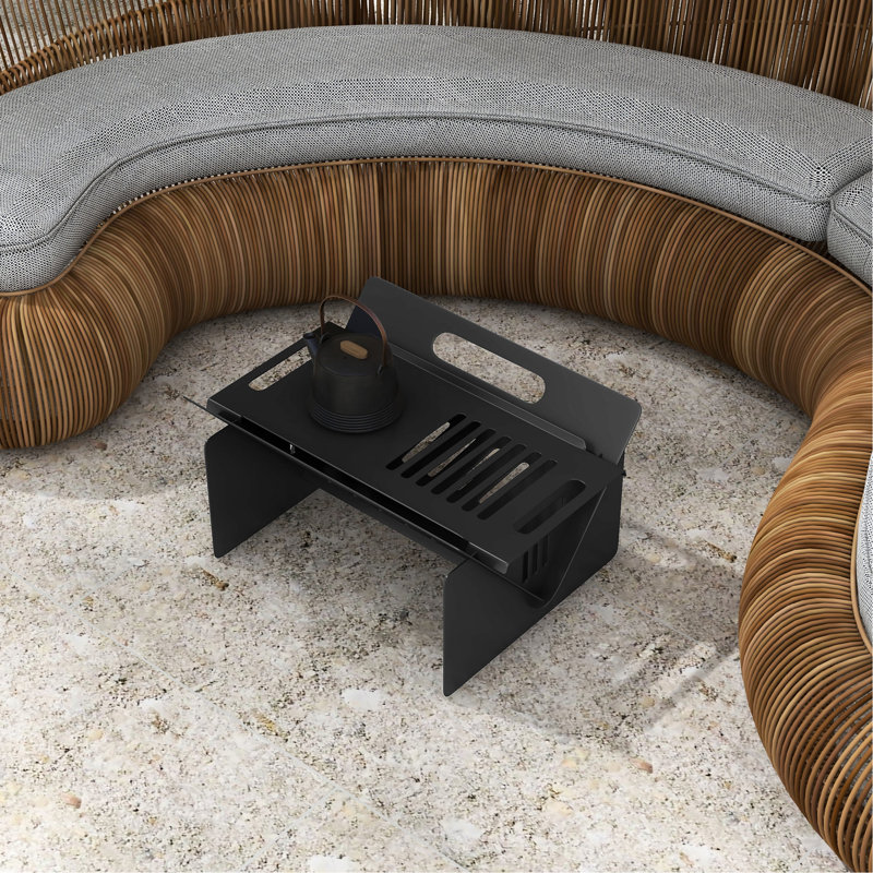 31 foyer d'extérieur pour patio, table basse avec poêle portatif, feu de bois pique-nique de camping, assemblage rapide, foyer de feu de camp noir, foyer