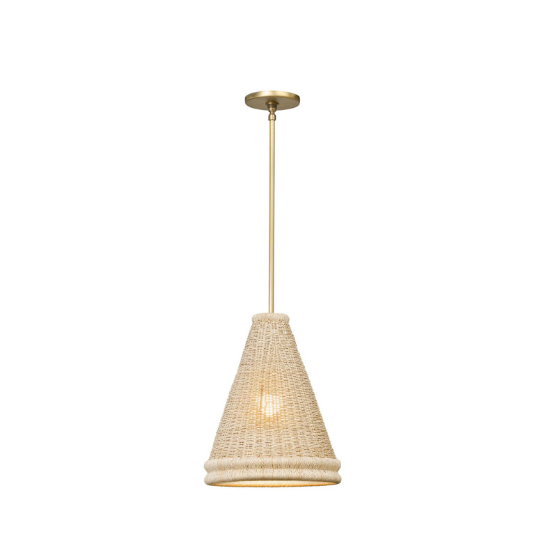 Luminaire suspendu en raphia Manan Riata, H 11,25 po x l 12 po x P 12 po