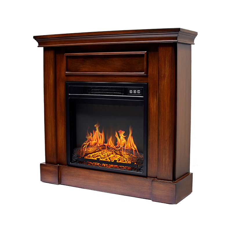 Simulated flame electric heating fireplace core for home and homestay use, Brown