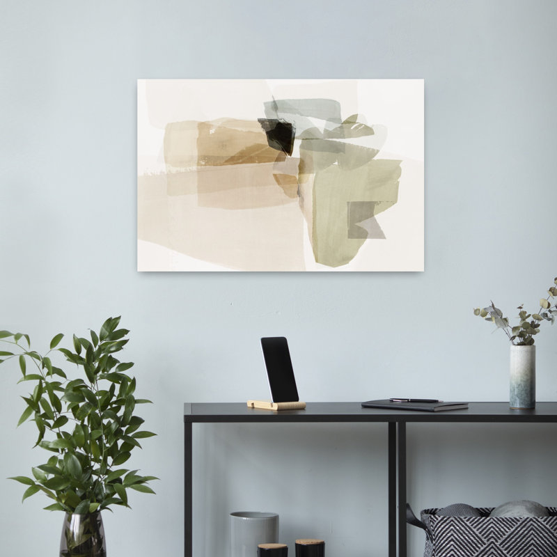 Art contemporain, art géométrique minimaliste abstrait, H 16 po x l 24 po