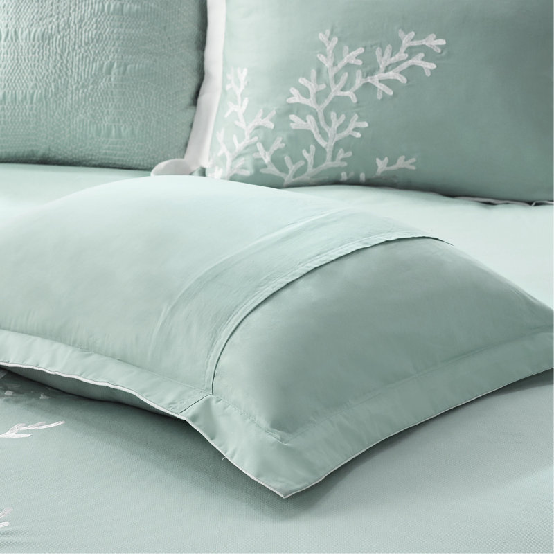 Édredon en coton très grand avec bordure 100% tissu et broderie, Édredon très grand