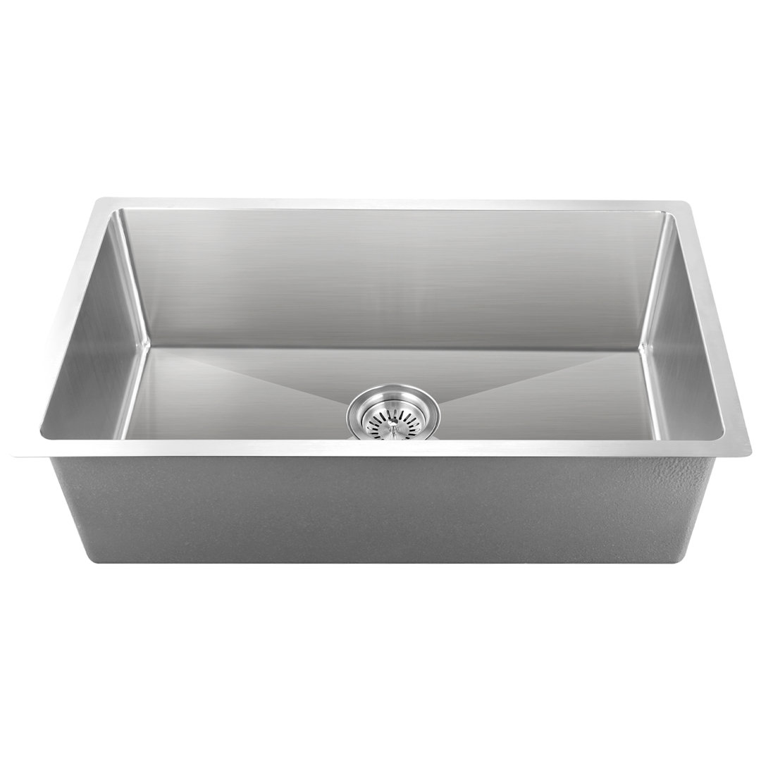 30" L x 18" W Handmade Stainless Steel Brushed Household 304 Kitchen Sink Daweier