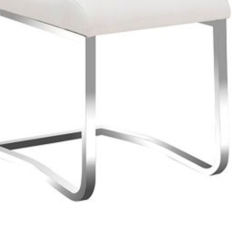 Chaise d'appoint en métal Ballantyne, Blanc, Argent poli