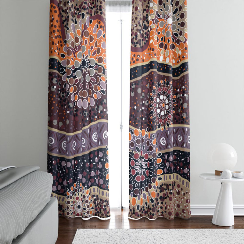 Panneau de rideau simple semi-transparent géométrique, L 56 po x L 78 po