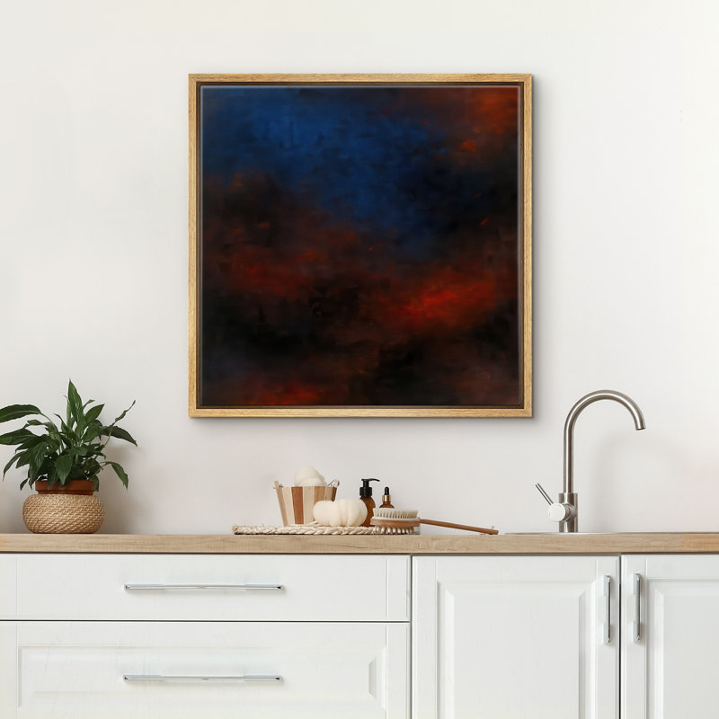Reproduction d'art abstrait sur toile encadrée pour décoration intérieure moderne, H 24 po x l 24 po, Naturel