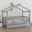 Lit en bois avec couchette-1076371915