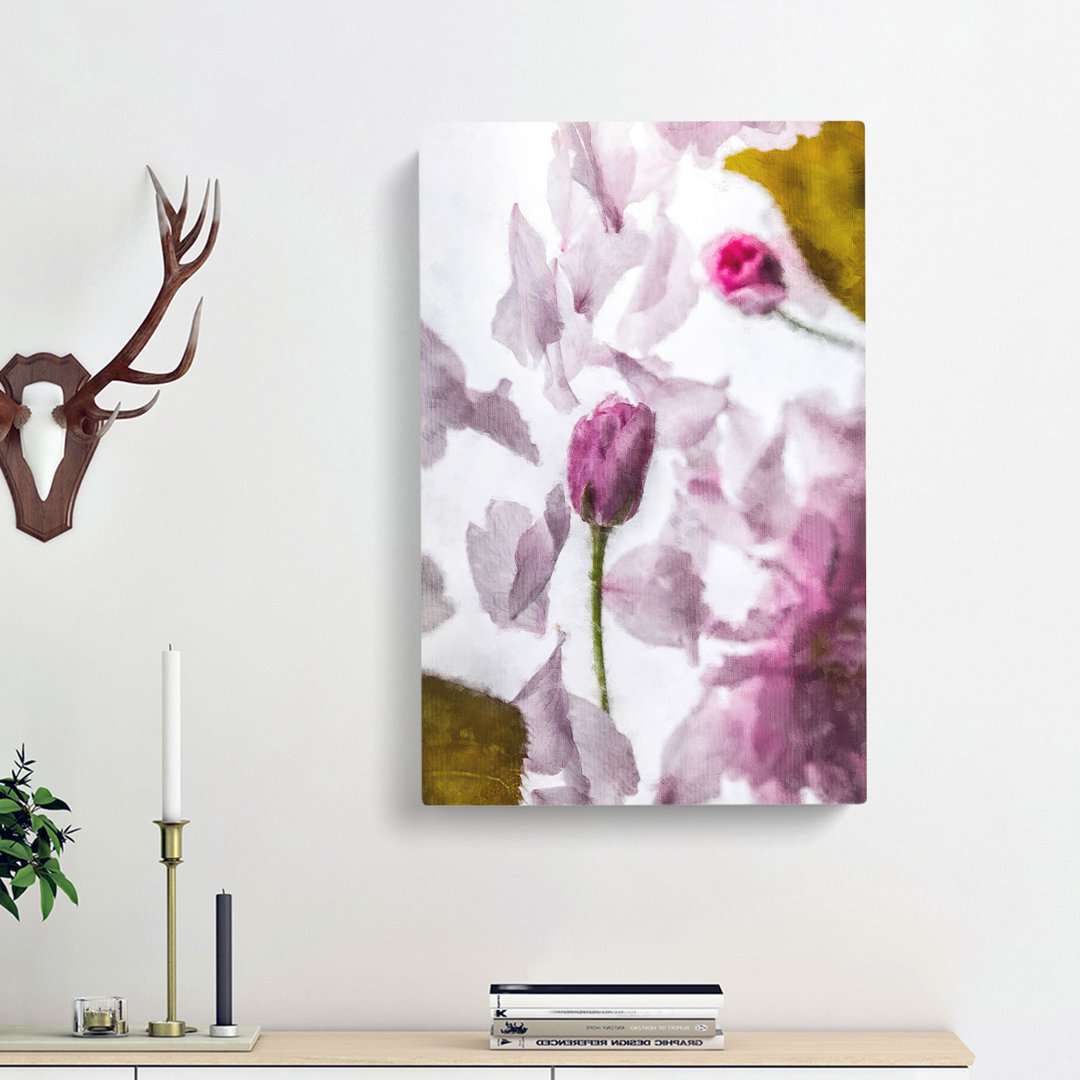 Fallen Pink Petals - Wrapped Canvas