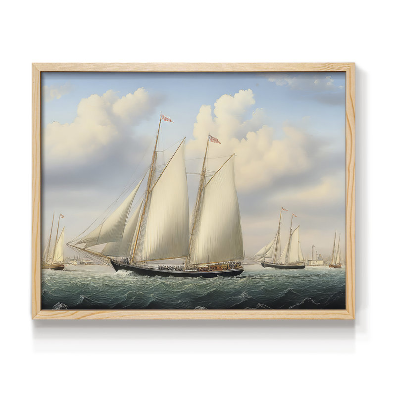 Nautical Series-CXVI -Framed Print - Restickable, 11" H x 14" W, Natural