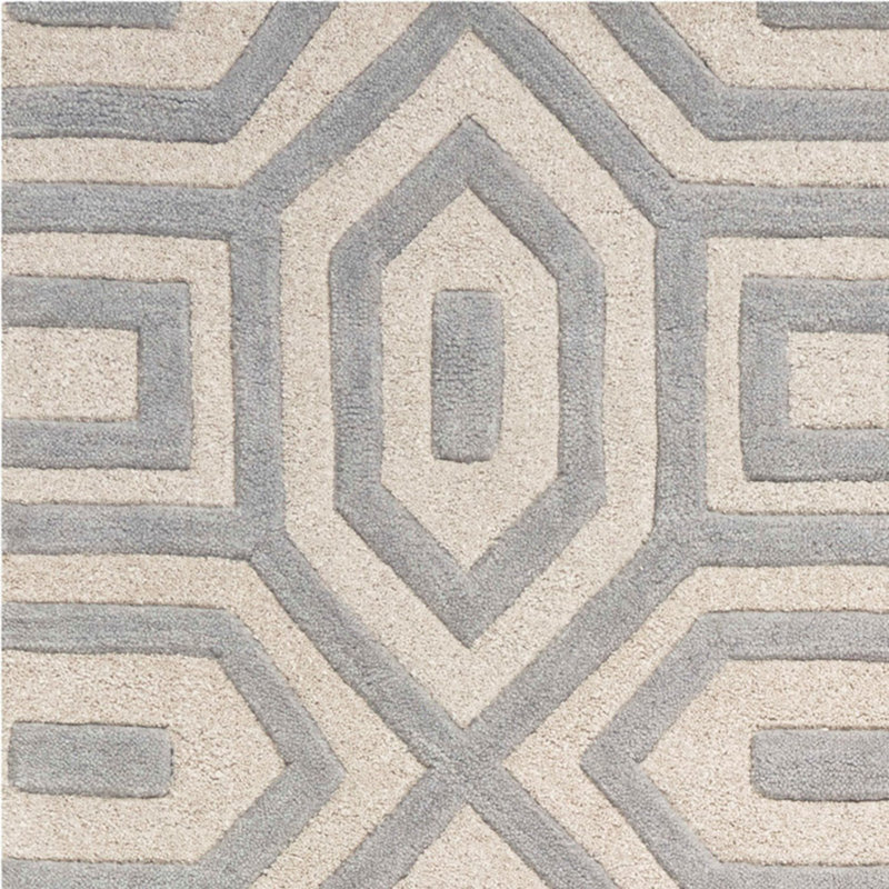Tapis d'intérieur gris touffeté à la main 5 po x 8 po, Rectangle 5' x 8'