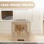 Cat Litter Box with Lid Slide-Out Drawer-122845881