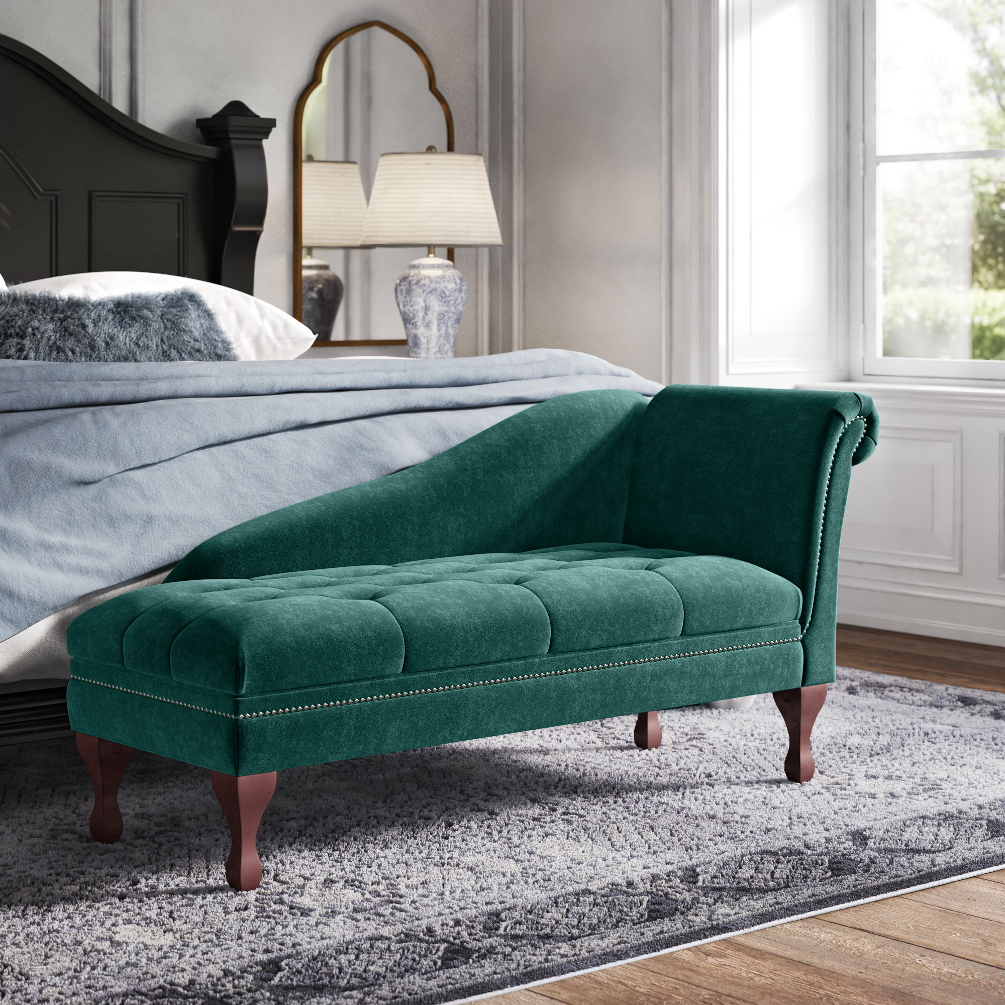 Teal chaise online lounge