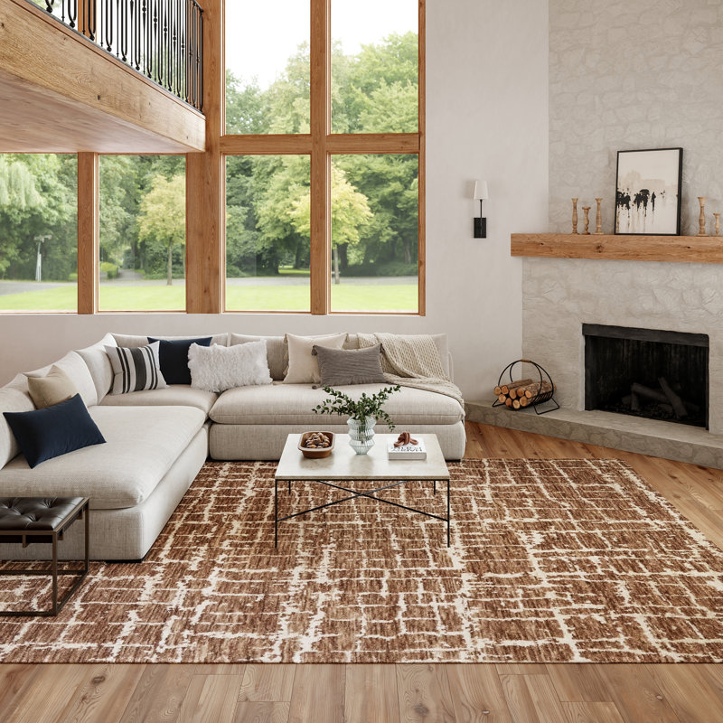 Nourison Taylorrose 2' x 3' Mocha Ivory Modern Indoor Rug, Rectangle 2' x 3', Mocha Ivory