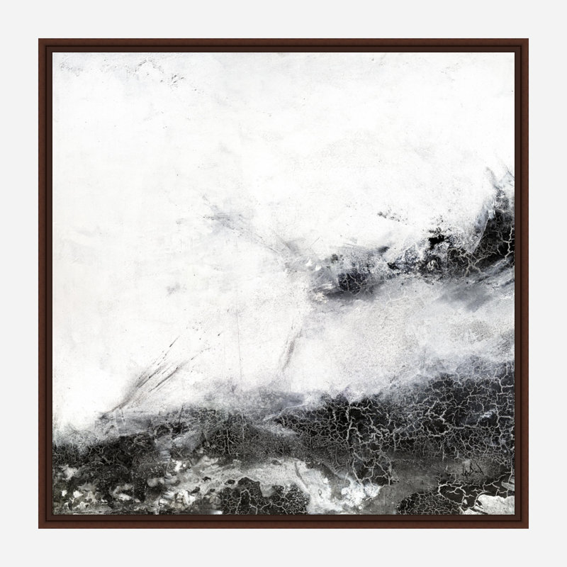 Black & Gray II - Artist Enhanced Canvas Print, Brown Framed Canvas, 41.5" H x 41.5" W x 1.75" D