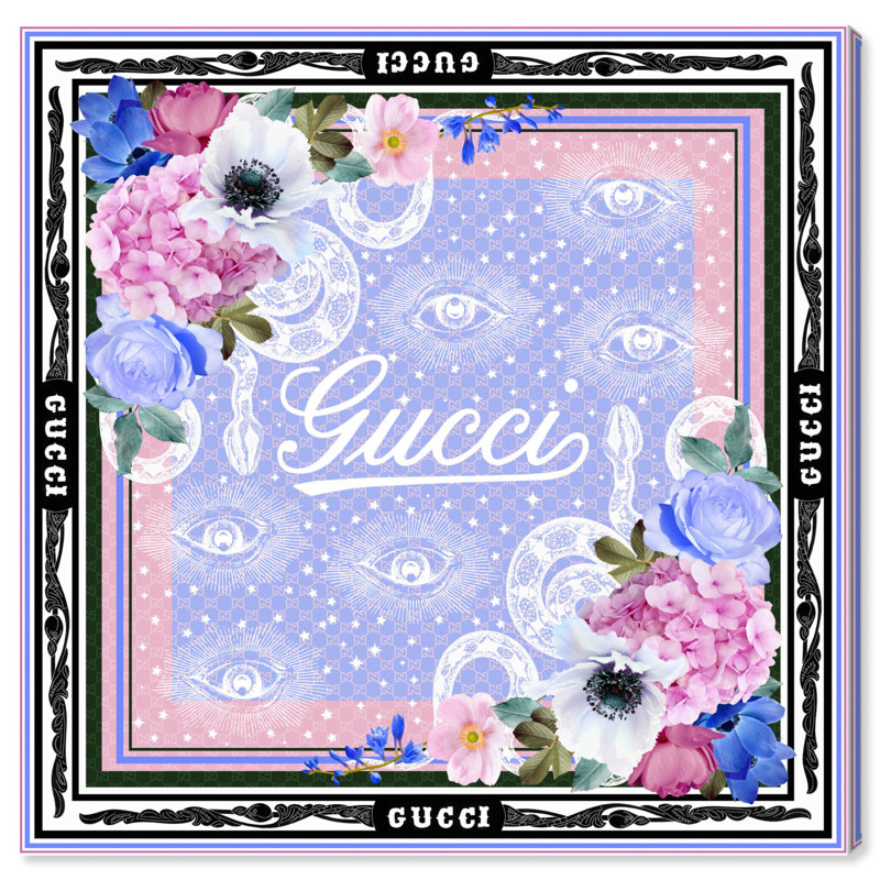 Art floral, empire sur toile, art de mode maximaliste par Everly Quinn, Toile tendue, H 16 po x l 16 po