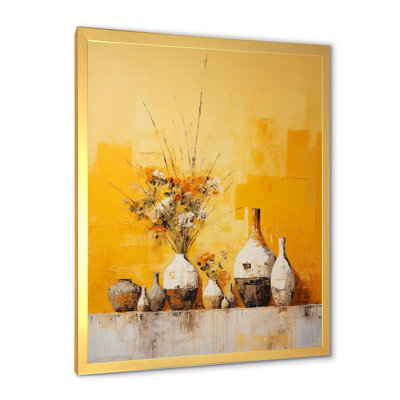 Minimalisme jaune blanc Poteries I sur toile