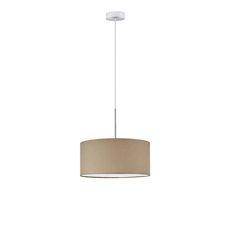 Aubrynn 1 - Light Drum Pendant, Beige, Chrome