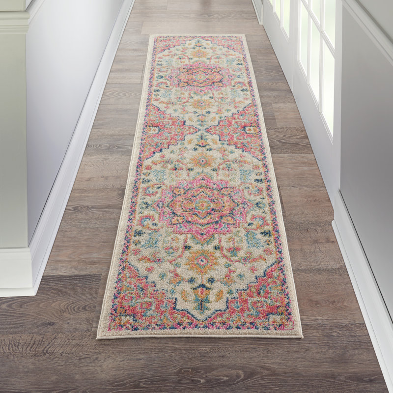 Tapis oriental vert Verda, Tapis de couloir 1 pi 10 po x 6 pi