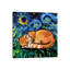 Orange Tabby Night by Aja Trier - Wrapped Canvas Painting-2015540828