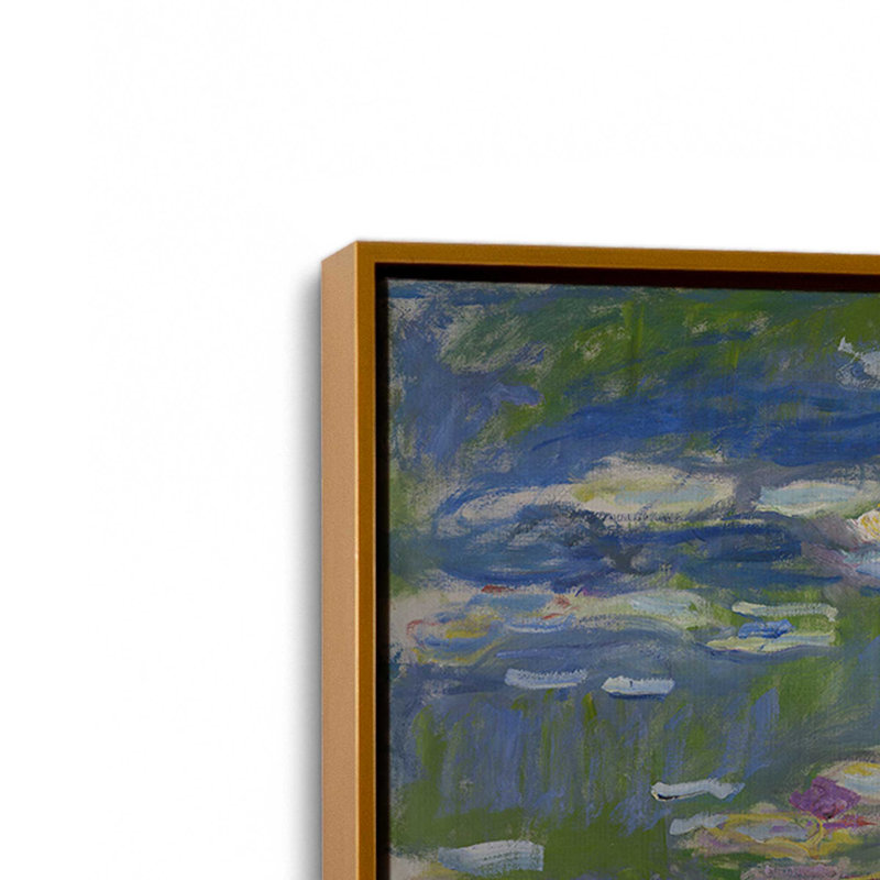 Réflexions de jardin d'eau, Or poli, H 12,75 po x l 12,75 po, Cadre flottant