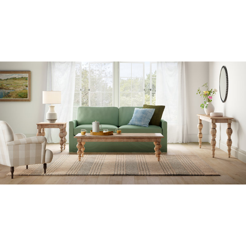 Savannah 84'' Slipcovered Sofa, Bayou Spray Canvas