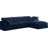 Cozy 119" Wide Velvet Modular Sofa & Chaise with Ottoman-691253082