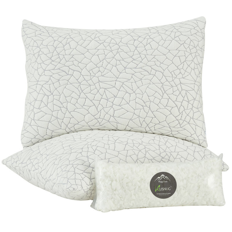 Ensemble de 2 oreillers confortables en mousse viscoélastique et en polyester, Très grand oreiller: 20 po x 36 po