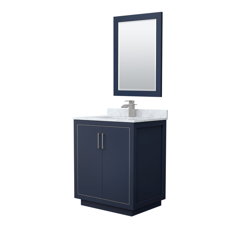 30'' W Vanity, Dark Blue, Brushed Nickel