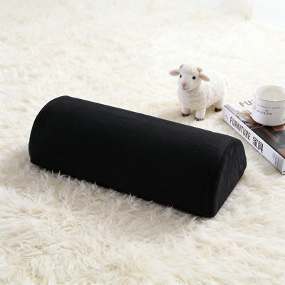 Knee Pillow For Back Sleeping, Half Moon Memory Foam Bolster Pillow For Legs, Under Knee Pillow For Back & Hip Pain Relief, Ankle & Foot Comfort, Machine Washable Cover,Light Gray