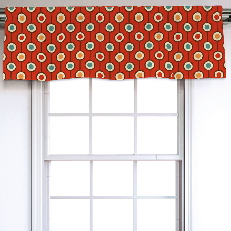Sateen Geometric Ruffled Window Valance