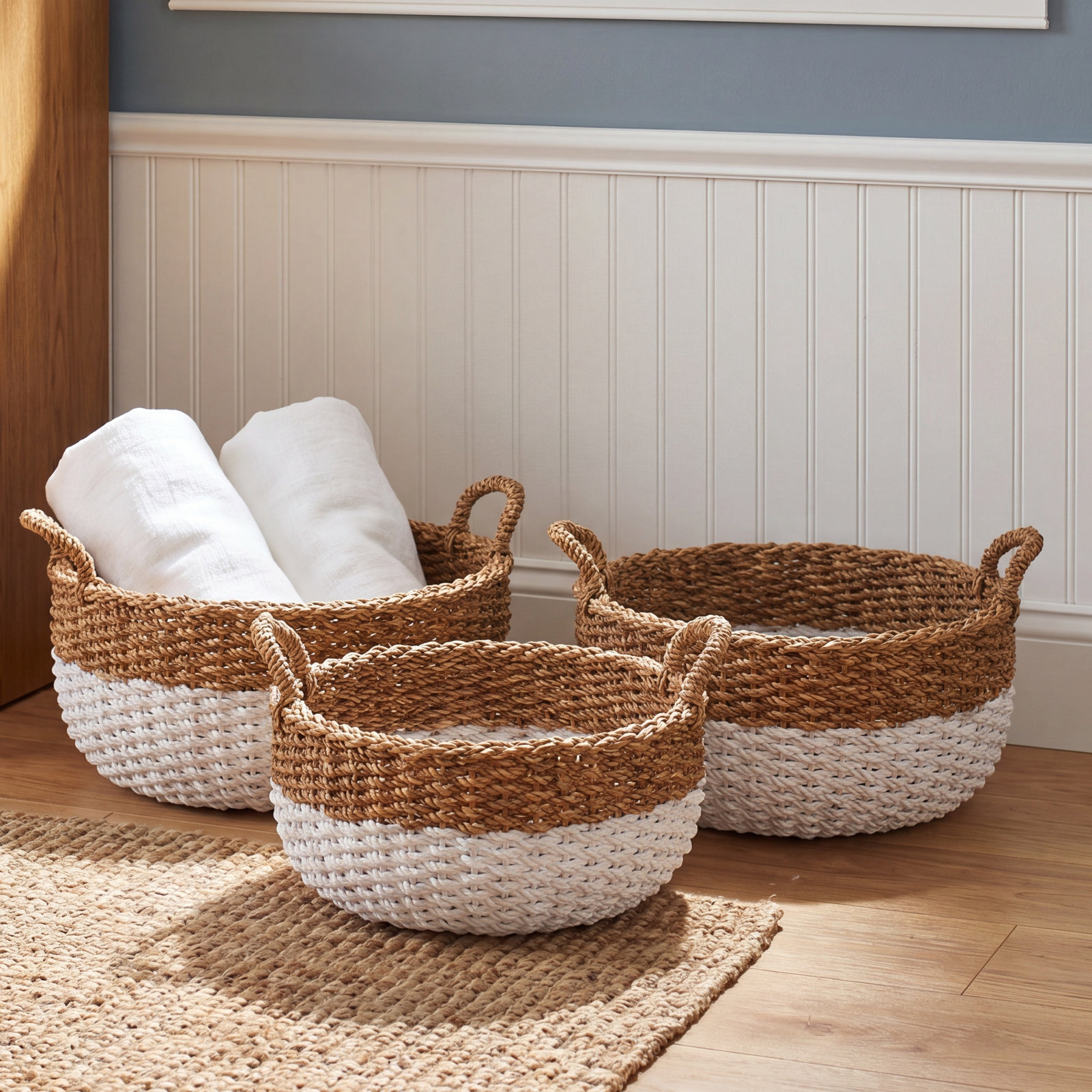 Charton Handmade Seagrass Decorative Basket - Set of 2