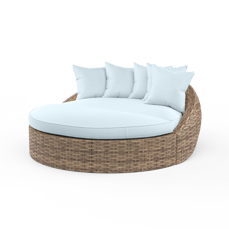 Havana 67'' High-Density Polyethylene (HDPE) Wicker Outdoor Daybed with Sunbrella Cushions
