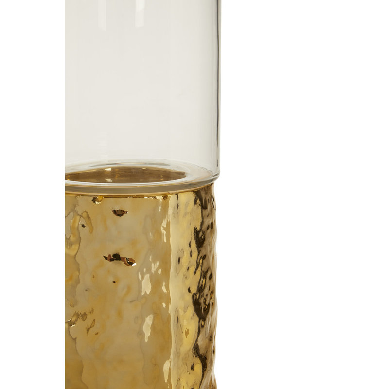 Glass Tabletop Candlestick, 42cm H x 15cm W x 15cm D