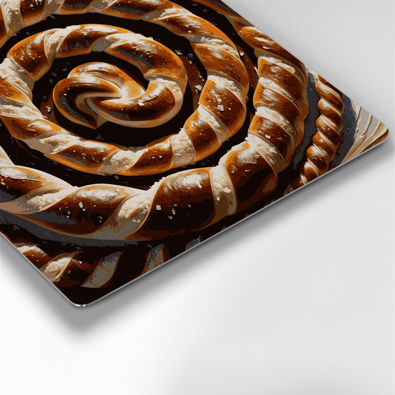 Desserts bretzels, art mural en métal noir, H 16 po x l 16 po