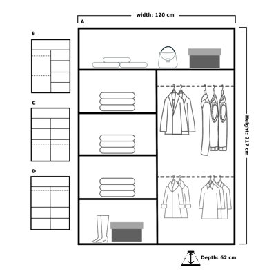 Antosia 2 Door Manufactured Wood Wardrobe