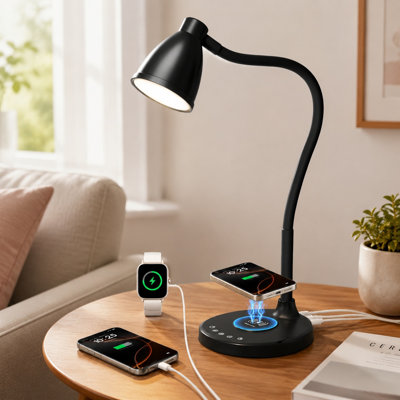 Double charge et alimentation sans fil: Équipé de deux ports USB A / USB C (5V / 2A) et d'un chargeur sans fil rapide de 12 W, il peut alimenter des téléphones, des tablettes ou des lecteurs électroniques. Idéal pour une utilisation dans les bureaux à domicile ou comme station de charge au chevet.