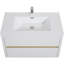 Meuble-lavabo mural 36 po avec lavabo, meuble de rangement flottant pour salle de bain avec comptoir en résine de pierre et tiroirs à fermeture en douceur, blanc brillant-354461662-354461603