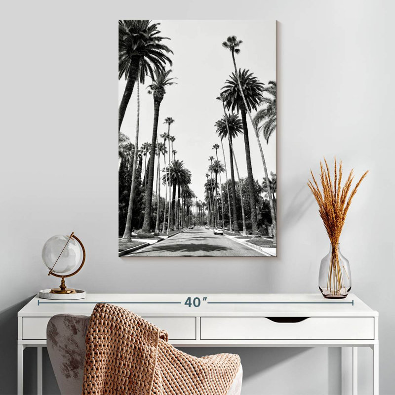 Californie noire - Palmeraie de Beverly Hills I, H 30 po x l 20 po