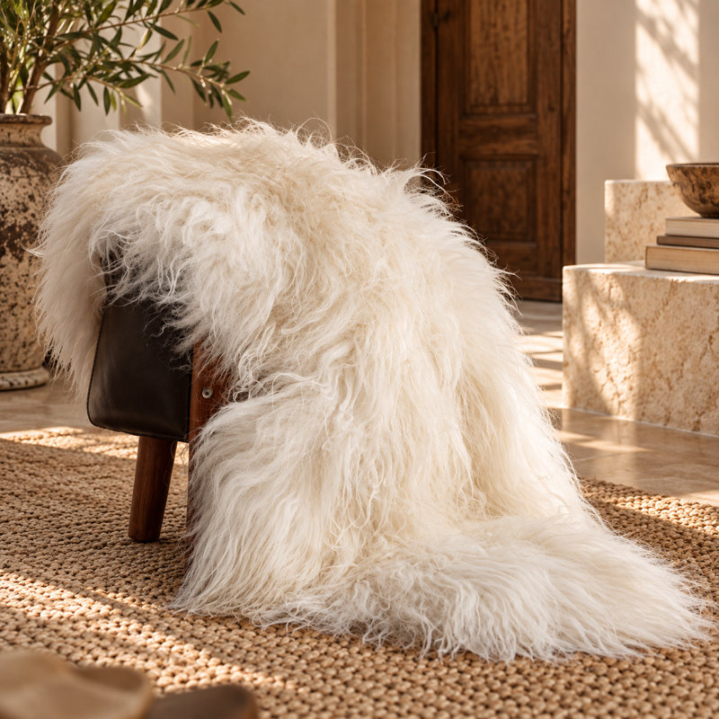 Tapis d'intérieur en peau de mouton 