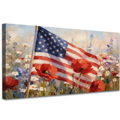 Art américain sur toile, drapeau américain patriotique, reproduction d'art sur toile