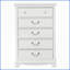 Commodes, commode en bois traditionnelle à 5 tiroirs, finition blanche | Blanc | Bois