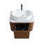 Meuble-lavabo 24 po avec lavabo, armoire murale avec porte-serviettes gratuit, lavabo simple en céramique ovale, sans bonde ni robinet, pré-assemblé