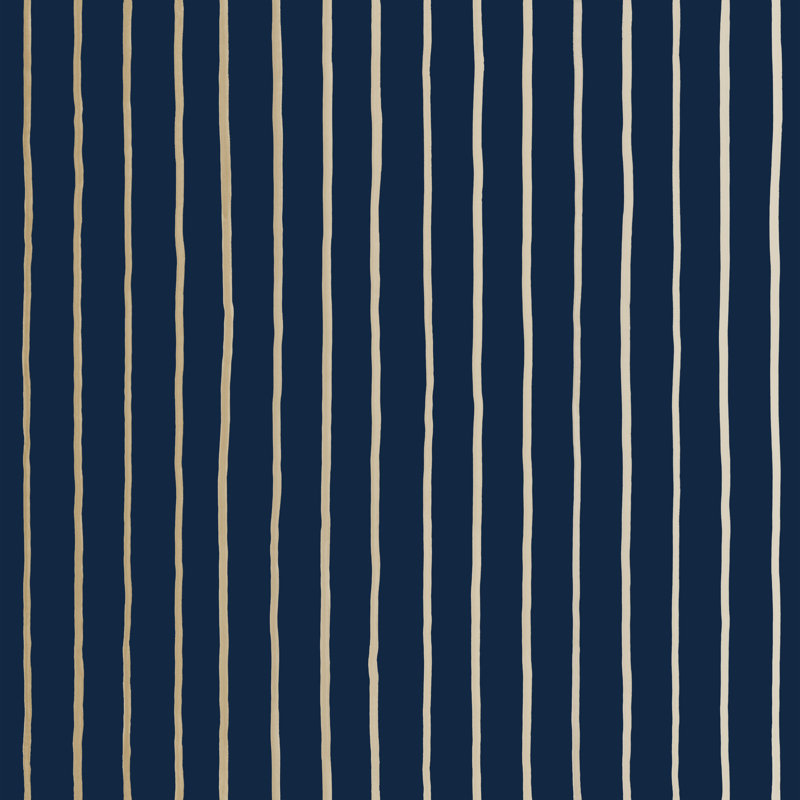 Marquee College Striped Wallpaper Roll, Ink