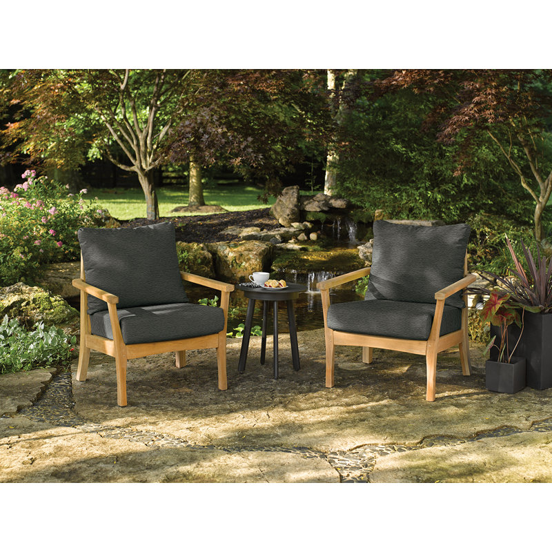 Chaise de patio avec coussins Huggins, Noir Heather